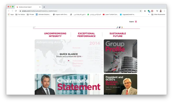 التقرير السنوي ٢٠١٤ لمجموعة شركات Axiata الآسيوية — ٤